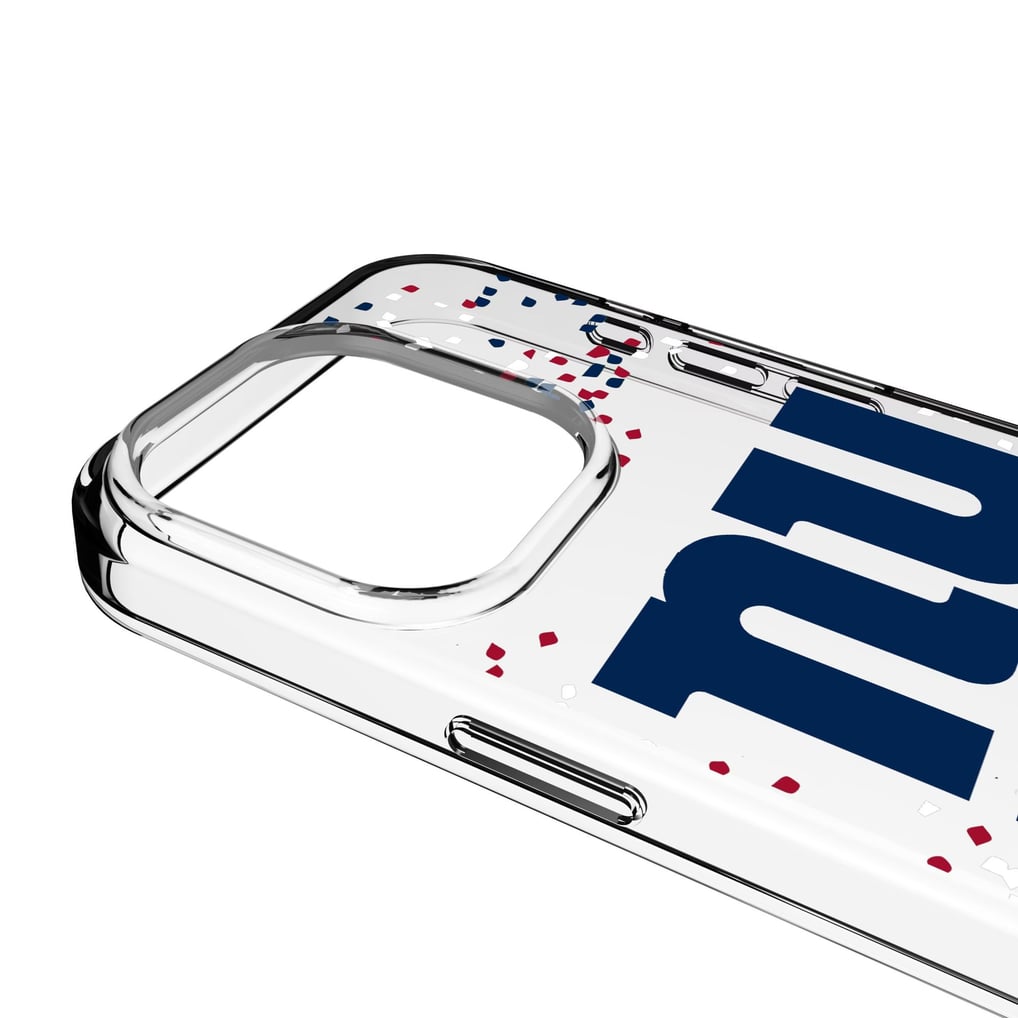 New York Giants iPhone Clear Case with Confetti Design