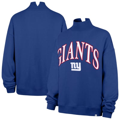 New York Giants '47 Women's Oversized Vantage Mock Neck Sweatshirt - Royal