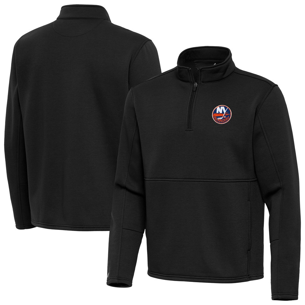 New York Islanders Antigua Twist Quarter-Zip Pullover Jacket - Black