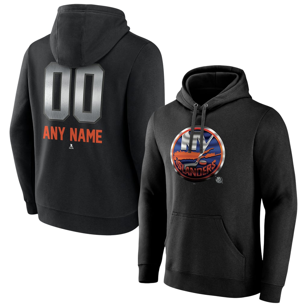 New York Islanders Personalized Midnight Mascot Logo Pullover Hoodie - Black