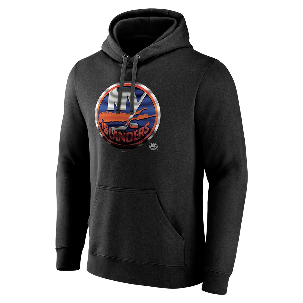 New York Islanders Personalized Midnight Mascot Logo Pullover Hoodie - Black