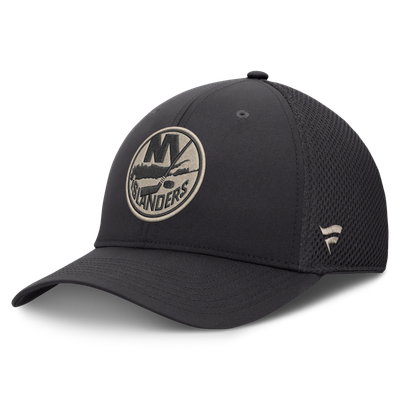 New York Islanders Fanatics Road Meshback Stretch Hat - Charcoal