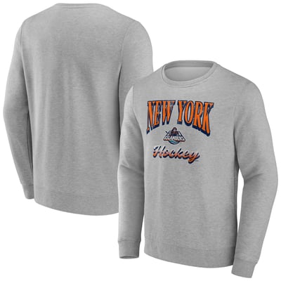 New York Islanders Fanatics Light the Candle Fleece Pullover Sweatshirt - Gray