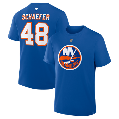 Matthew Schaefer New York Islanders Fanatics Authentic Stack Name & Number T-Shirt - Royal