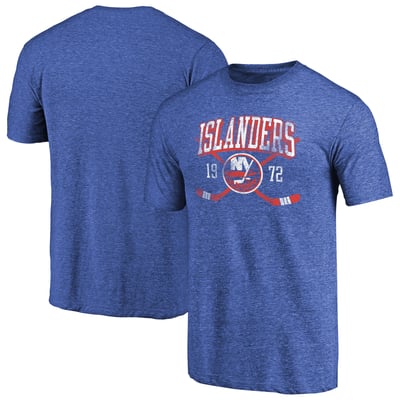 New York Islanders Vintage Collection Line Shift Tri-Blend T-Shirt - Royal