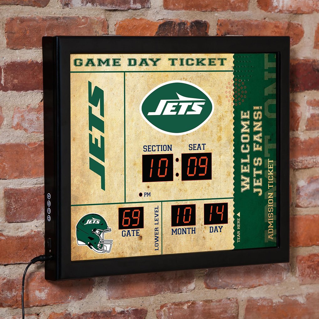  New York Jets 15" x 19" Bluetooth Scoreboard Wall Clock