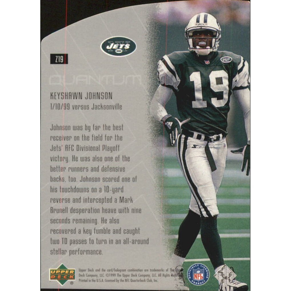 1999 Upper Deck Highlight Zone Quantum Silver #Z19 Keyshawn Johnson