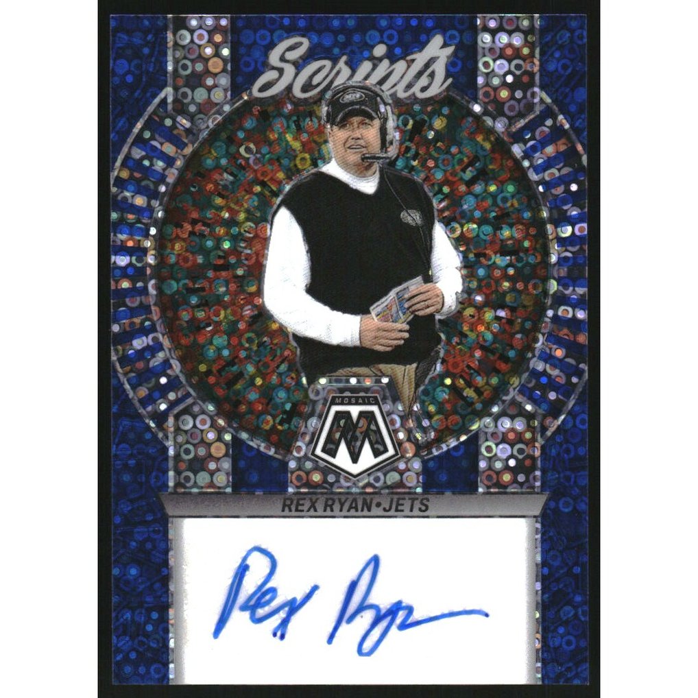 2023 Panini Mosaic Scripts No Huddle Blue #22 Rex Ryan