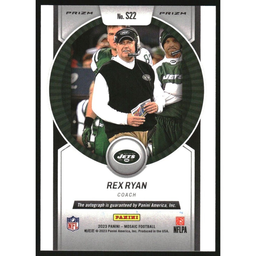 2023 Panini Mosaic Scripts No Huddle Blue #22 Rex Ryan