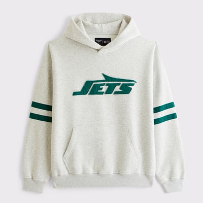 New York Jets Abercrombie & Fitch Popover Hoodie - Gray