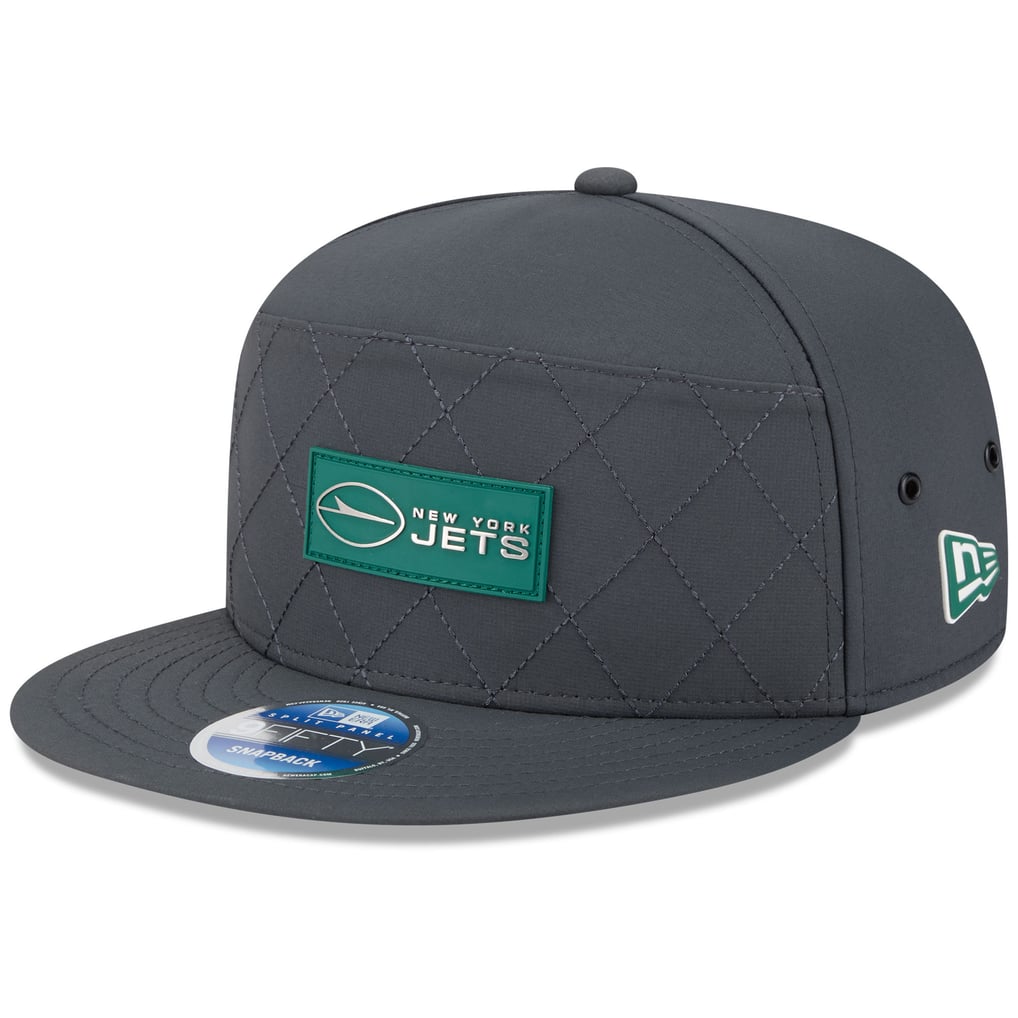 New York Jets New Era 2025 Sideline Cold Weather Split Panel 9FIFTY Snapback Hat - Charcoal