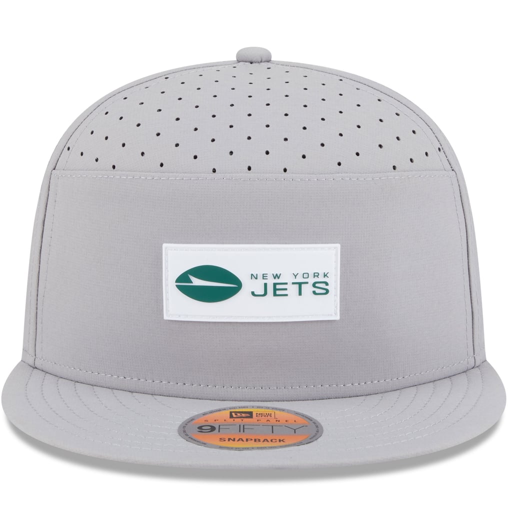 New York Jets New Era 2025 Sideline  Split Panel 9FIFTY Snapback Hat - Gray