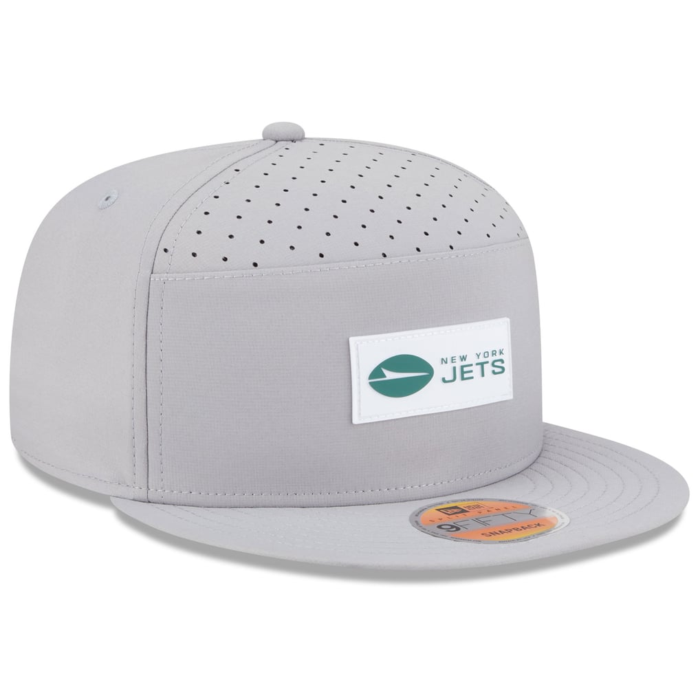 New York Jets New Era 2025 Sideline  Split Panel 9FIFTY Snapback Hat - Gray