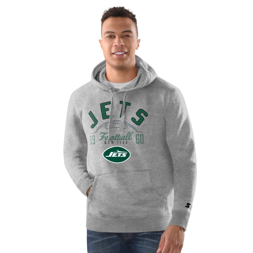 New York Jets Starter Pullover Hoodie - Heather Gray