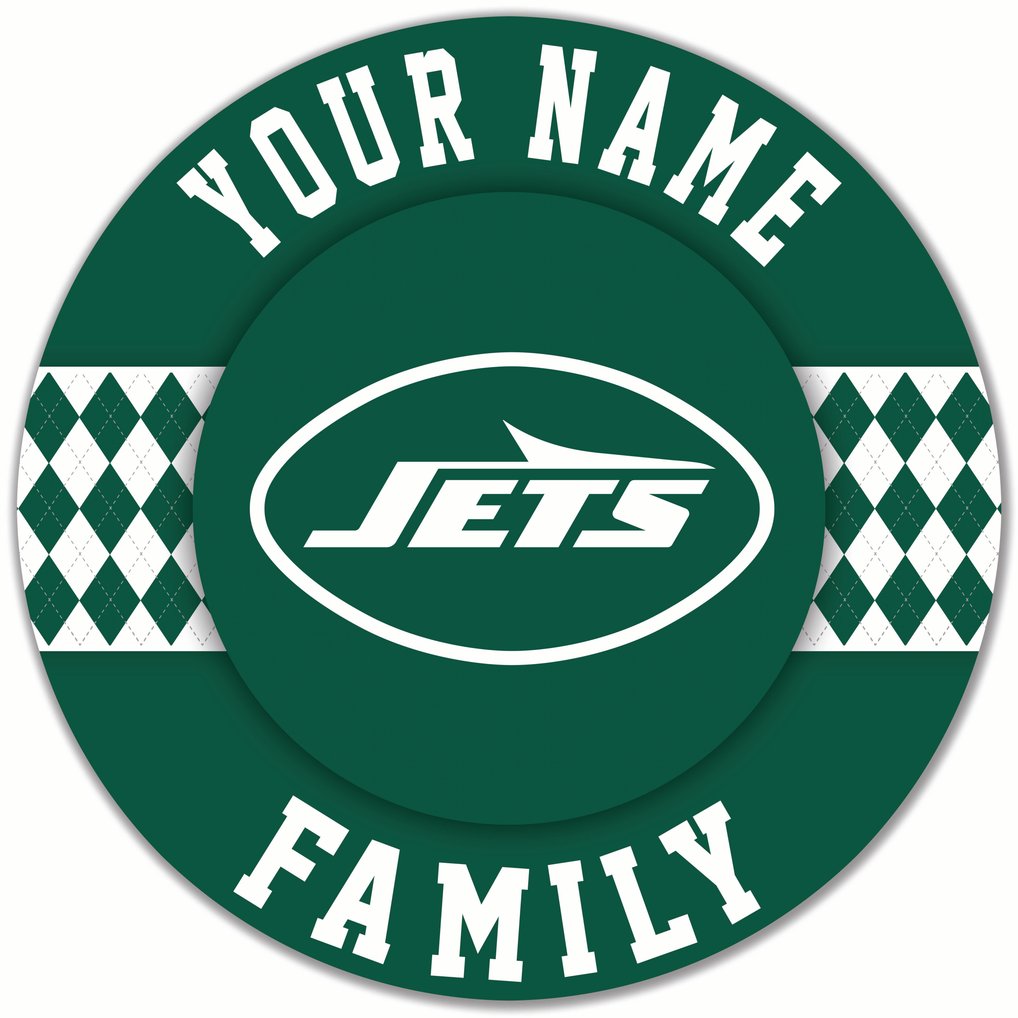 New York Jets 16" Personalized Circle Wall Art