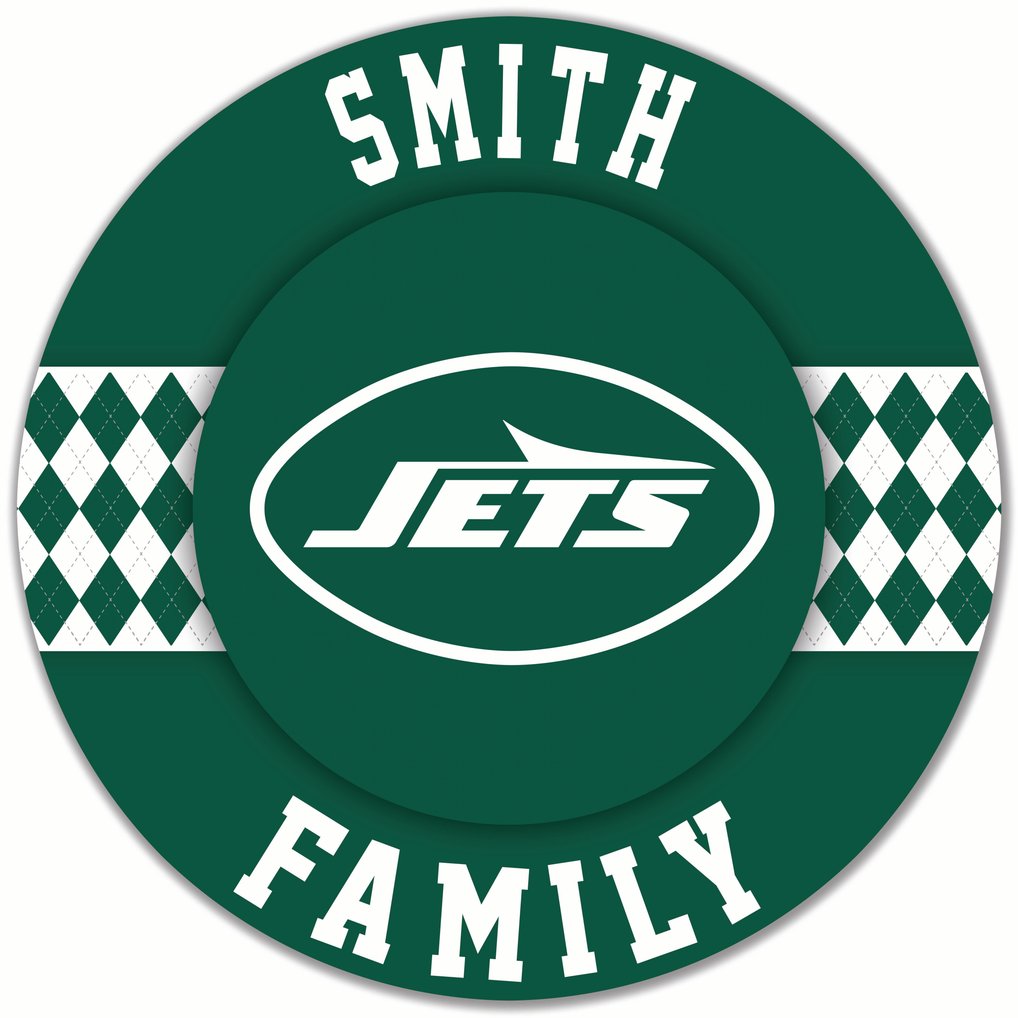 New York Jets 16" Personalized Circle Wall Art