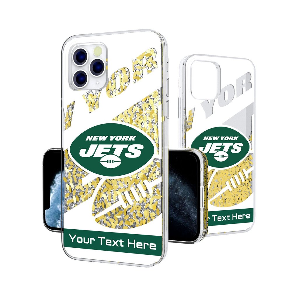 New York Jets Personalized Tilt Design iPhone Glitter Phone Case