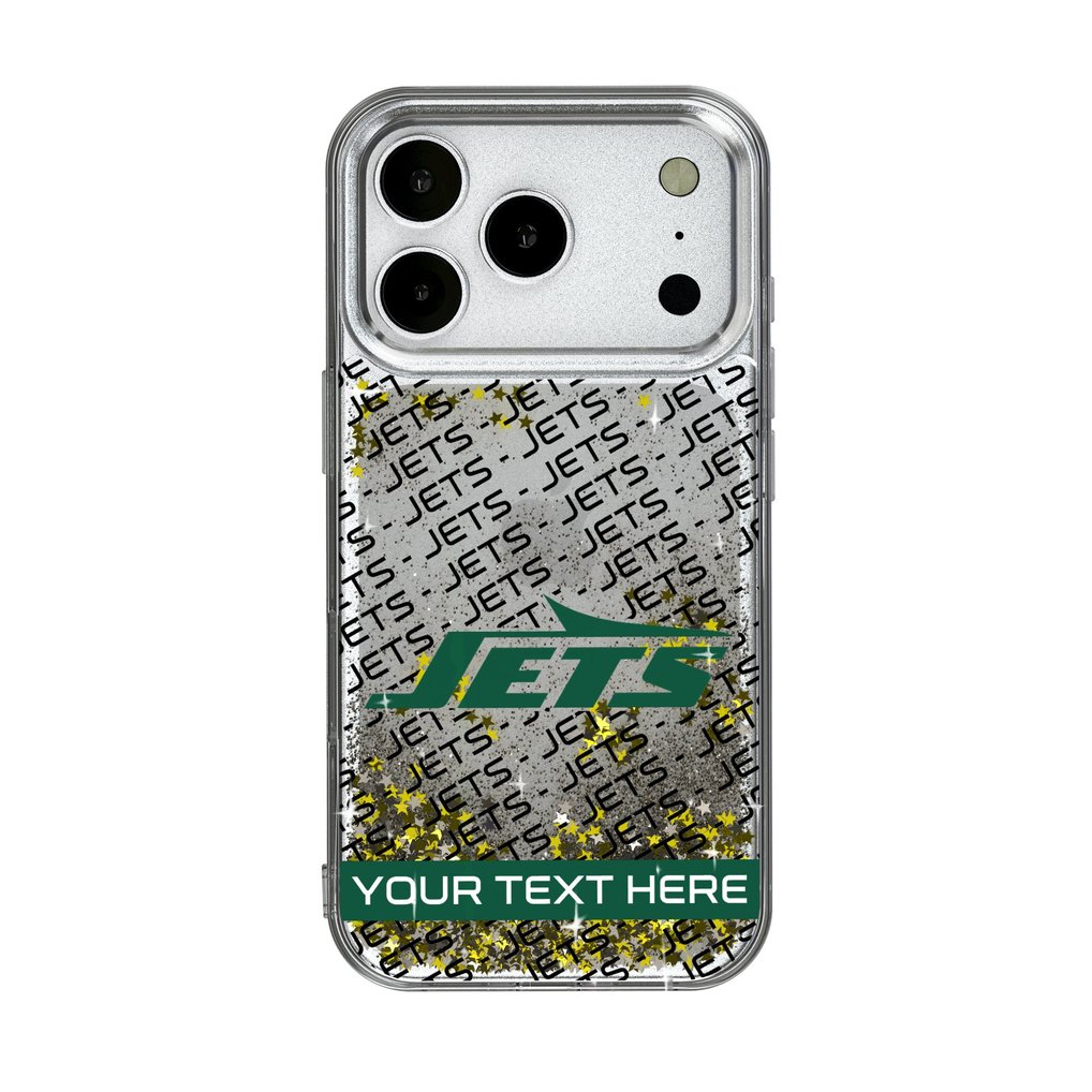 New York Jets Personalized Tilt Design iPhone Glitter Phone Case