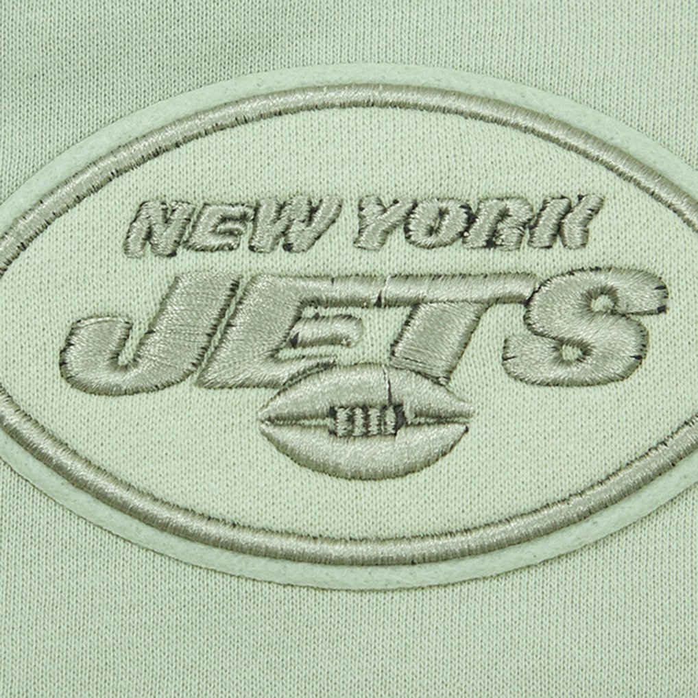  New York Jets Pro Standard Women's Oversized Cropped Neutral Pullover Sweatshirt - Light Green