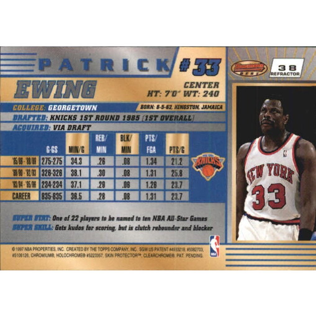 1996-97 Bowman's Best Refractors #38 Patrick Ewing