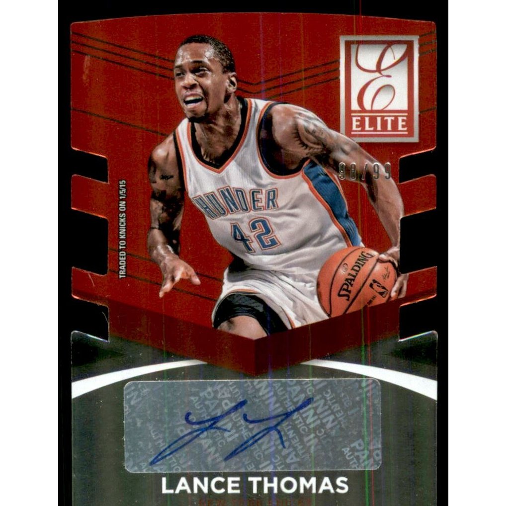 2014-15 Elite Status Signatures Red #97 Lance Thomas