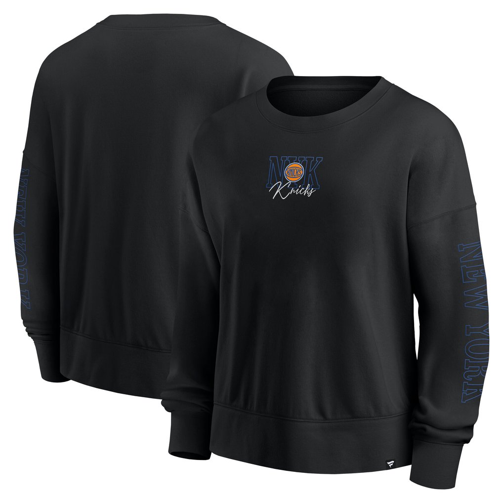 New York Knicks Fanatics Women's Oversized Game Day Pullover Sweatshirt - Black