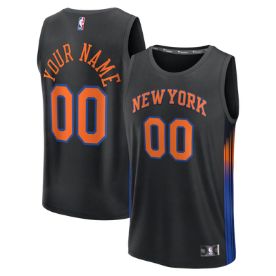  New York Knicks Fanatics Fast Break Custom Jersey - Icon Edition - Black