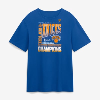 New York Knicks Fanatics 2026 NBA Eastern Conference Champions Stacked Block T-Shirt - Blue