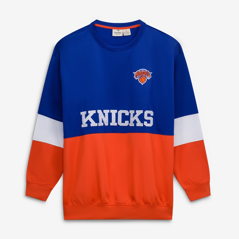 New York Knicks Fanatics Big & Tall Split Pullover Sweatshirt - Blue/Orange