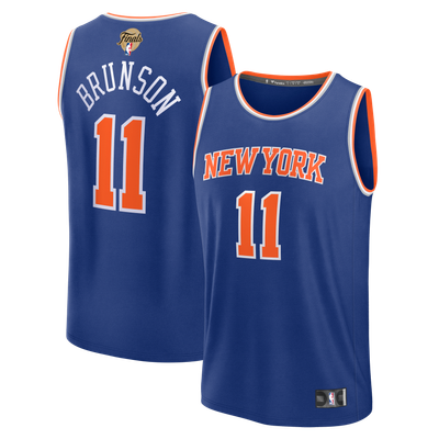 Jalen Brunson New York Knicks Fanatics 2026 NBA Finals Patch Fast Break Replica Jersey - Icon Edition - Blue