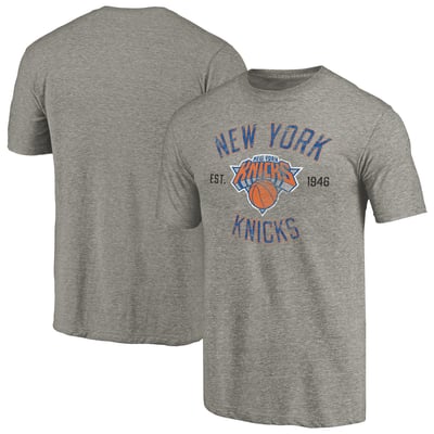 New York Knicks Team Heritage Tri-Blend T-Shirt - Gray