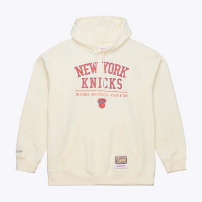 New York Knicks Mitchell & Ness Walk-Off Fleece Hoodie - Cream