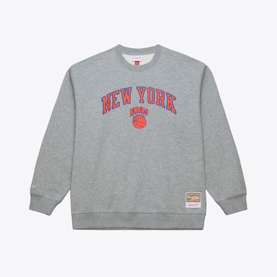 New York Knicks Mitchell & Ness Walk-Off Fleece Sweatshirt - Heather Gray
