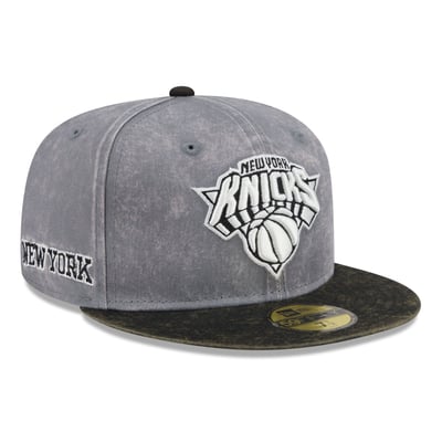 New York Knicks New Era Washed 59FIFTY Fitted Hat - Gray/Black