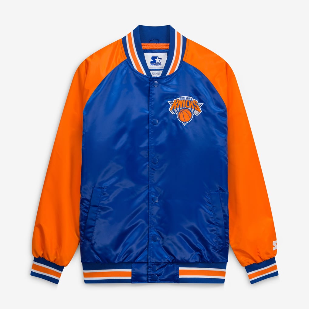  New York Knicks Starter Inductee Raglan Full-Snap Varsity Jacket - Blue/Orange
