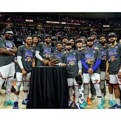 New York Knicks Unsigned Fanatics Authentic 2026 NBA Eastern Conference Champions Team Photograph