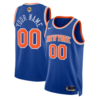 New York Knicks Nike Unisex 2026 NBA Finals Patch Swingman Custom Jersey - Icon Edition - Blue