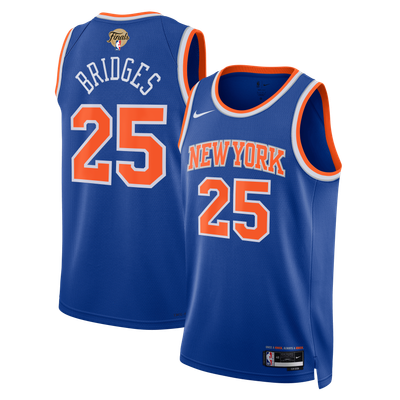Mikal Bridges New York Knicks Nike Unisex 2026 NBA Finals Patch Swingman Jersey - Icon Edition - Blue