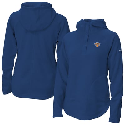  New York Knicks Columbia Women's Sweater Weather Quarter-Snap Hoodie - Blue