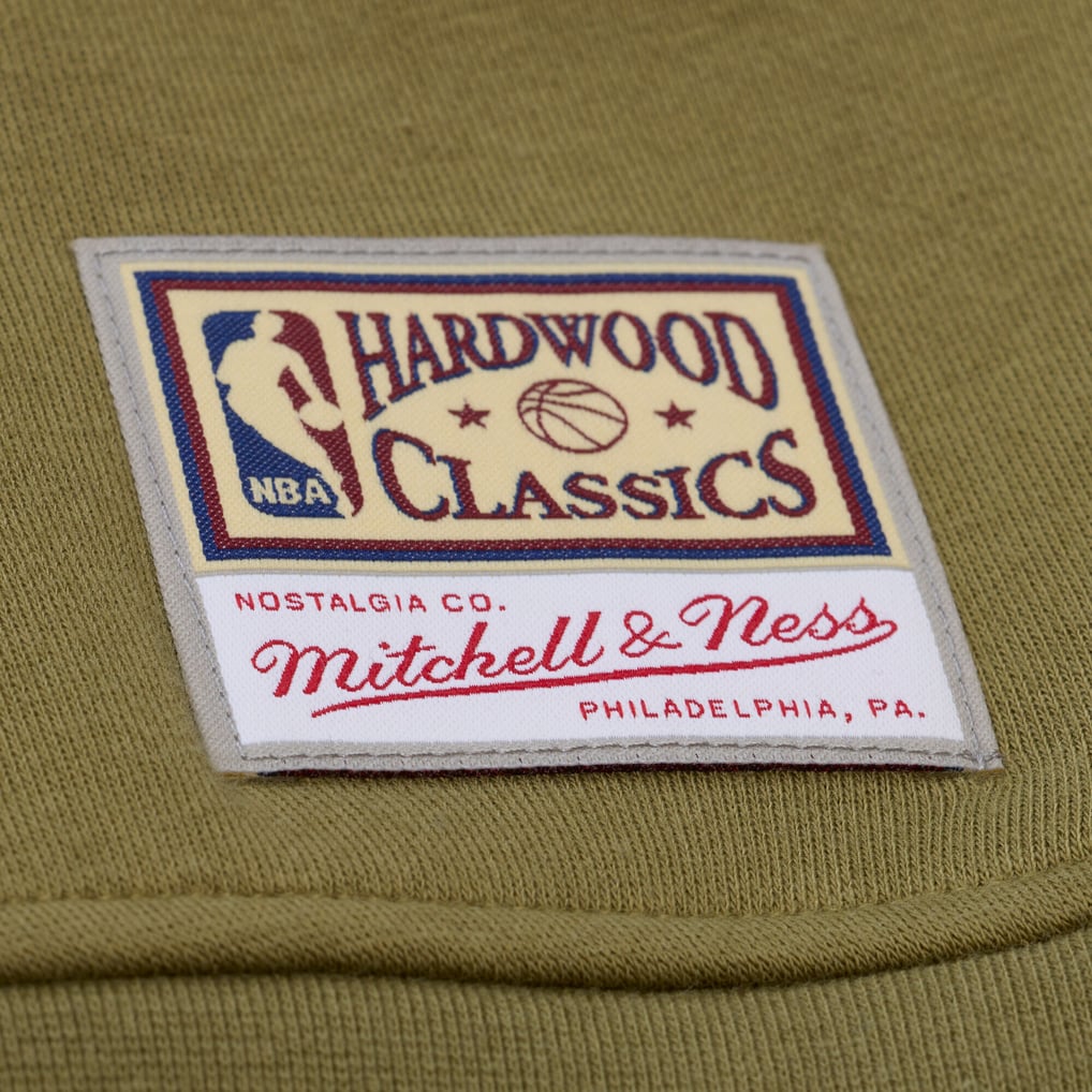  New York Knicks Mitchell & Ness Women's Lightweight Script Sweatshirt - Olive