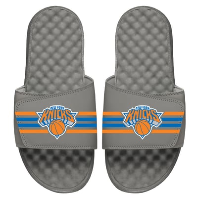 New York Knicks ISlide Youth Stripes Slide Sandals - Gray