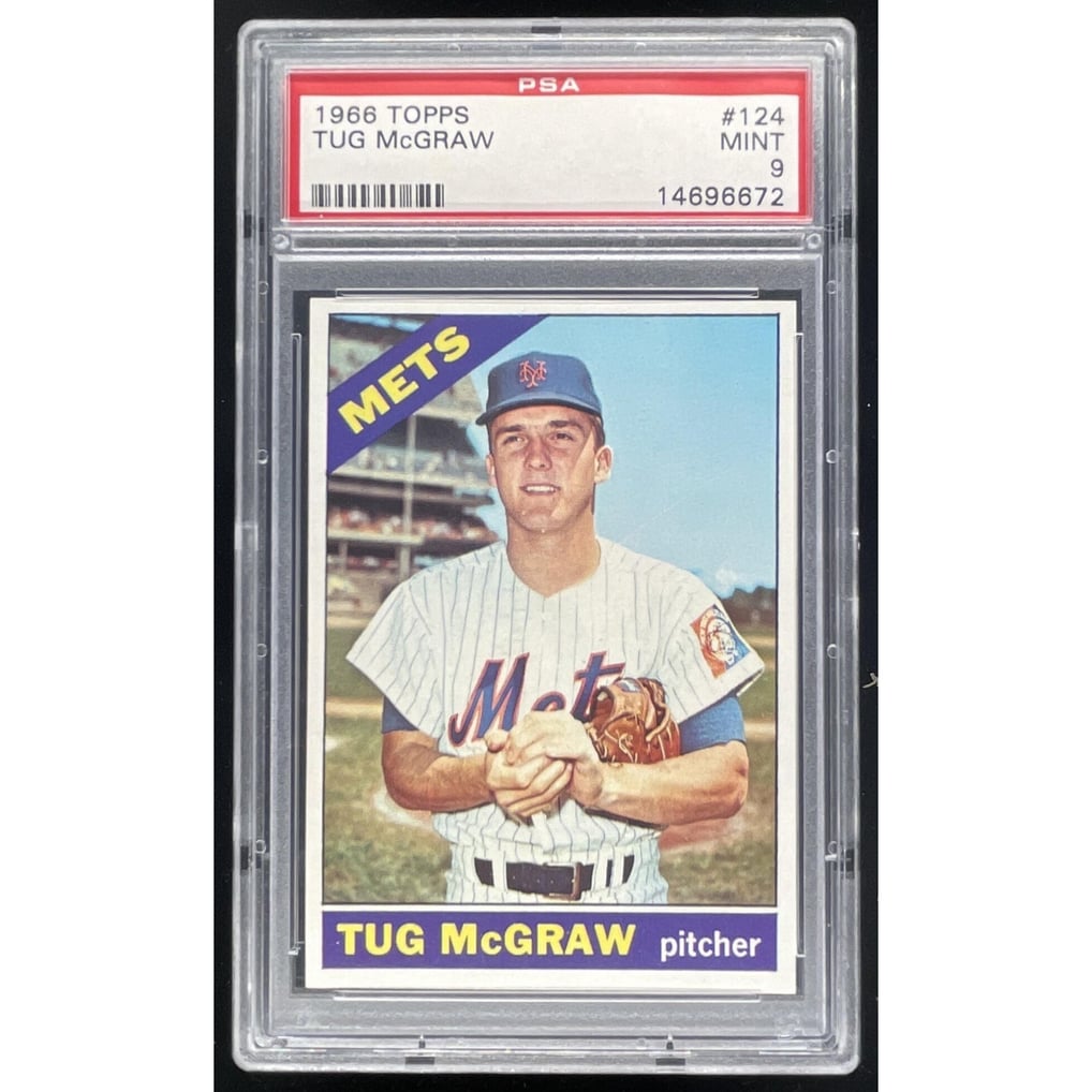 1966 Topps #124 Tug McGraw PSA 9