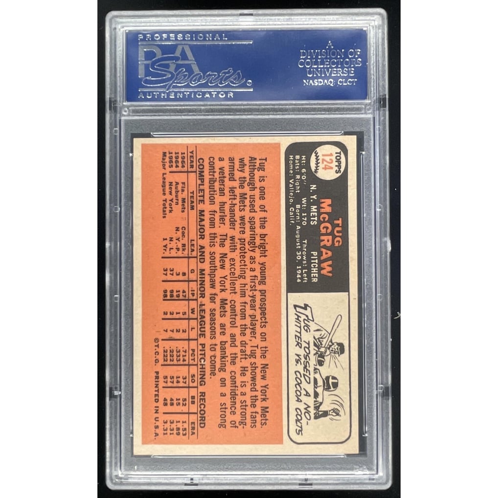 1966 Topps #124 Tug McGraw PSA 9