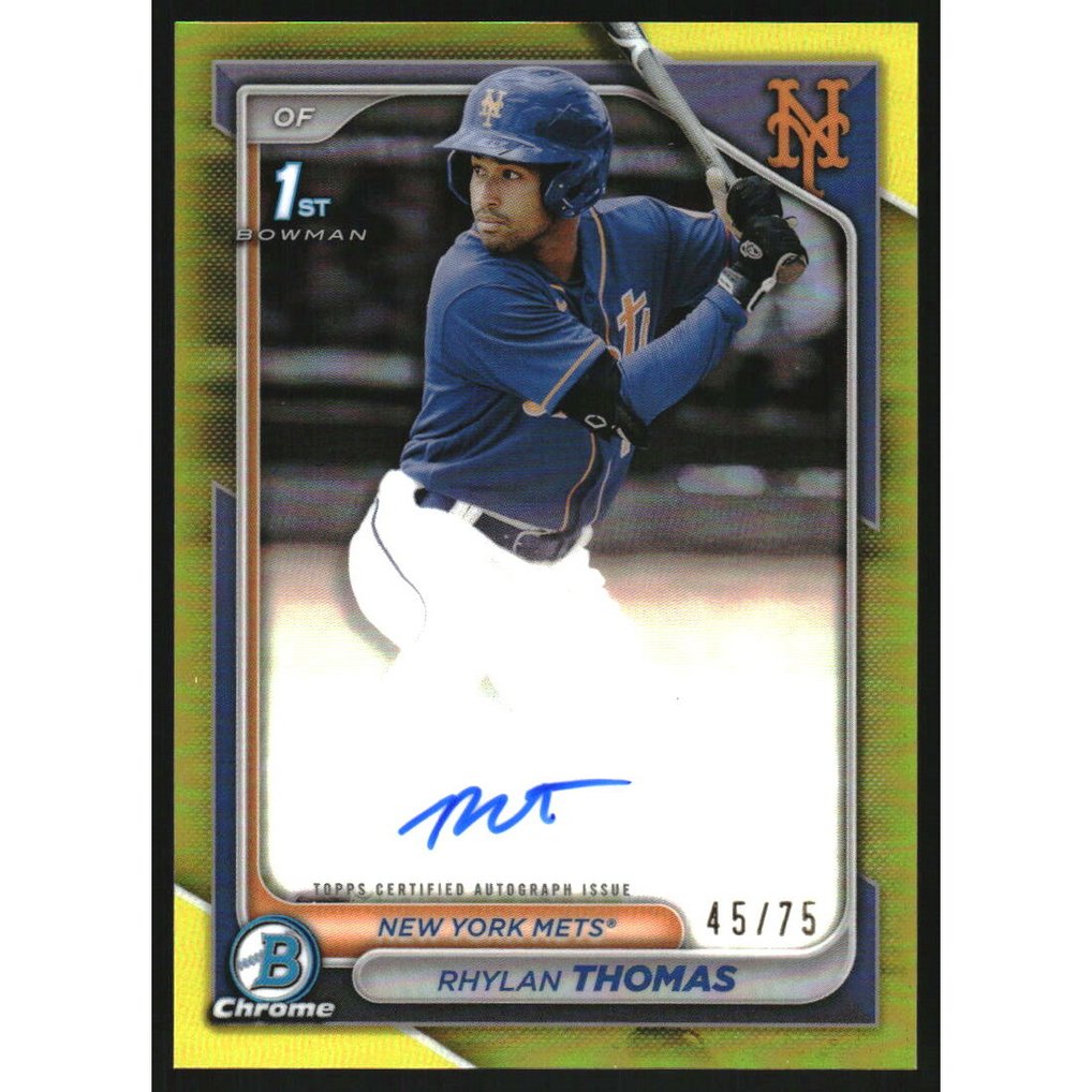 2024 Bowman Chrome Prospect Autographs Yellow Refractors #CPARTH Rhylan Thomas
