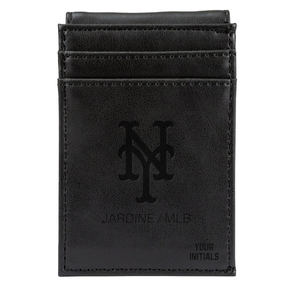 New York Mets Personalized Front Pocket Wallet - Black