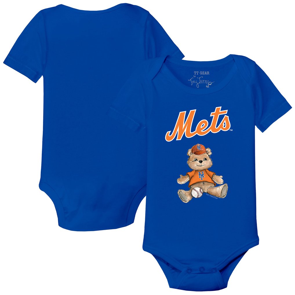 New York Mets Tiny Turnip Infant Teddy Boy Bodysuit - Royal