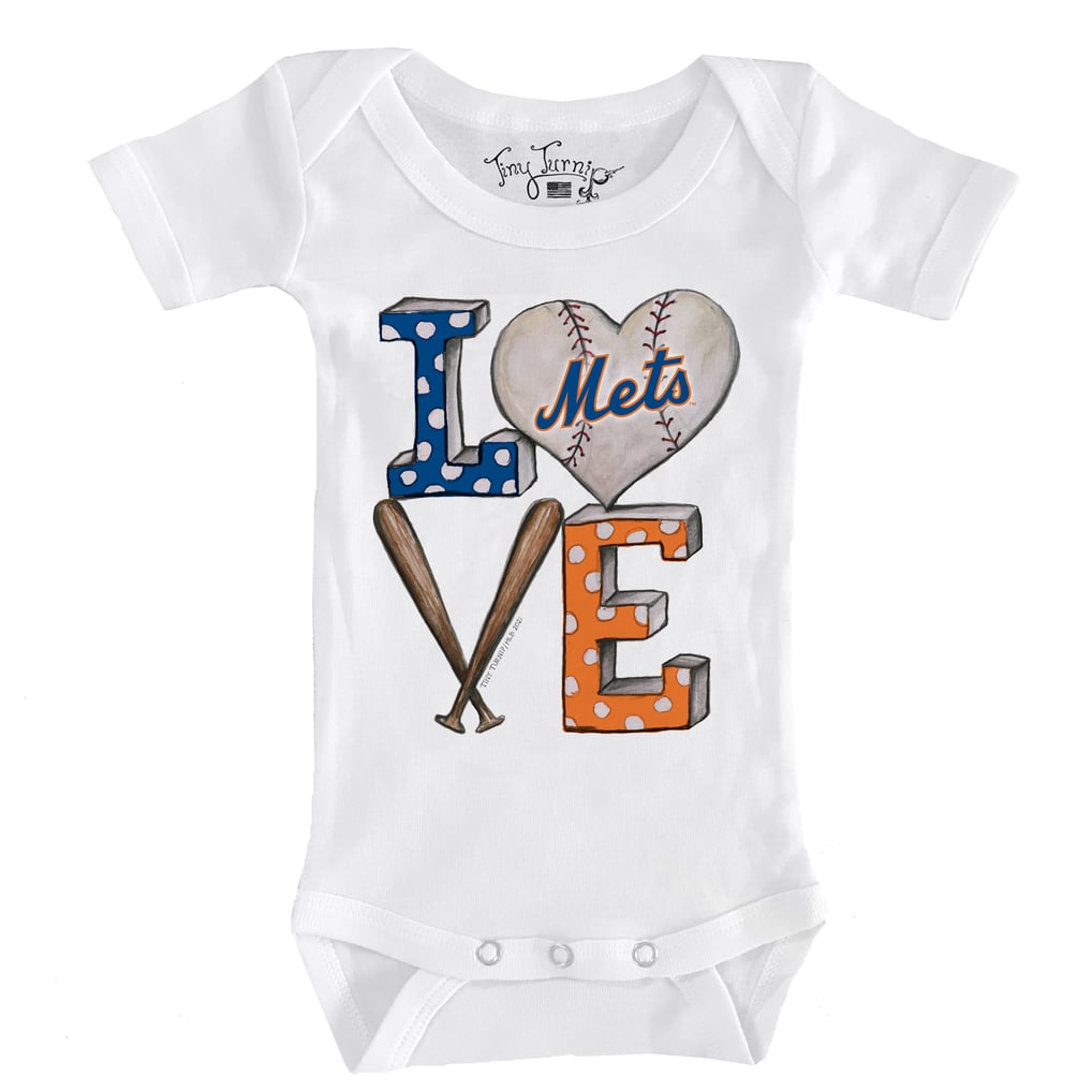 New York Mets Tiny Turnip Infant Baseball Love Bodysuit - White