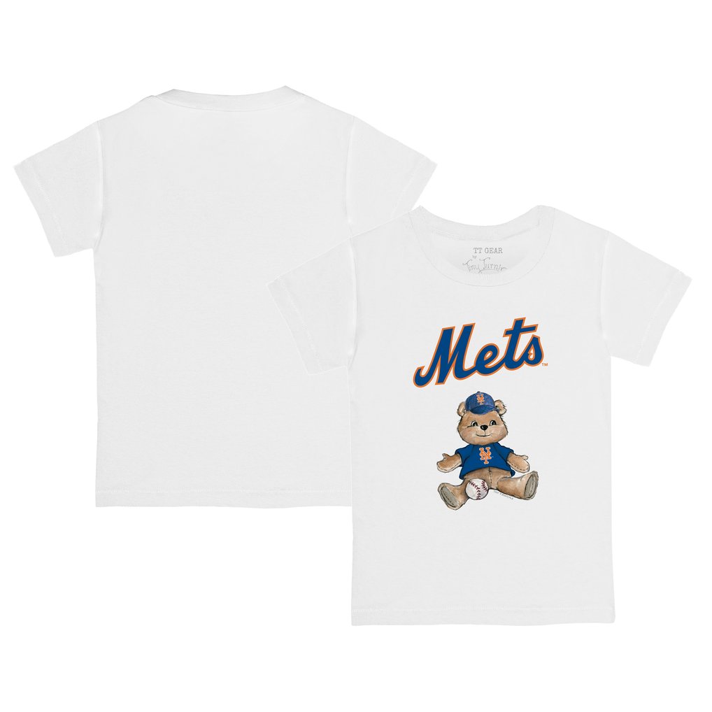 New York Mets Tiny Turnip Infant Teddy Boy T-Shirt - White
