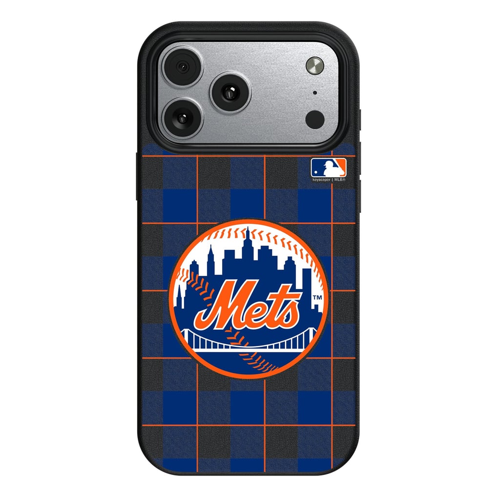 New York Mets Keyscaper Plaid Magnetic Bump iPhone Case