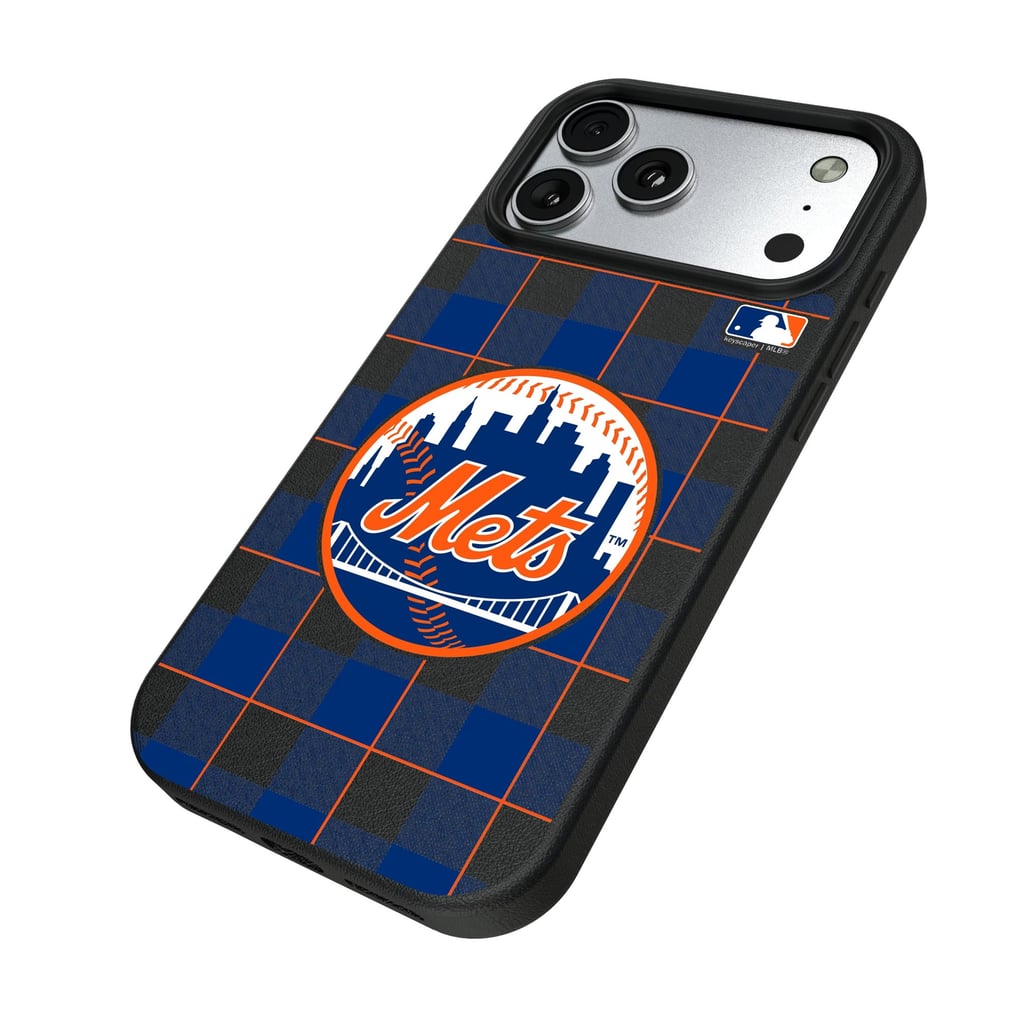 New York Mets Keyscaper Plaid Magnetic Bump iPhone Case
